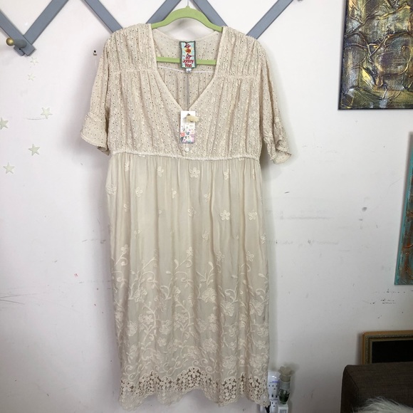 Johny Was Ambre embroidered BoHo cut out dress - Picture 11 of 12